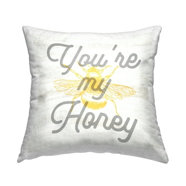 Stupell Industries You're My Honey Bumblebee Square Decorative Printed Throw Pillow, 18 x 18