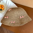 thumbnail image 4 of Biezeib Women Straw Hat, Sweet Bows Bucket Hat Lightweight Summer Beach Cap for Casual Daily, 4 of 5
