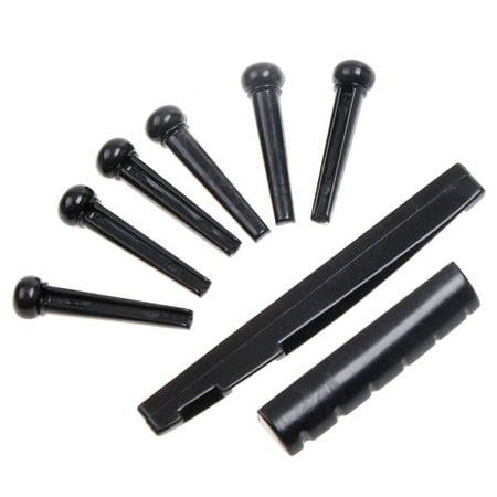 Guitar Nut Saddle - A Set of Folk Guitar Bone Bridge Pins Saddle Nut