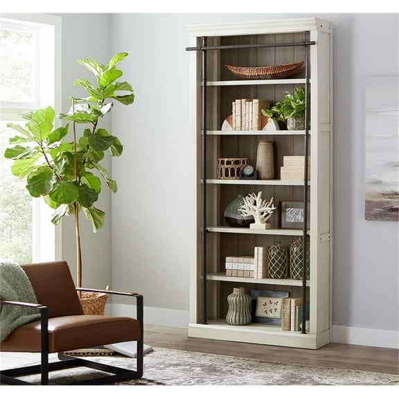 Pemberly Row 8" Tall Wood Bookcase Storage Organizer Book Shelf White