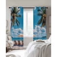 thumbnail image 4 of Summer Beach Coastal Blackout Curtains for Bedroom Living Room Darkening Curtains 63 Inches Long Blue Sea Ocean Landscape Hawaii Window Curtain 2 Panels Set Window Treatment Grommet Drapes 52"x63", 4 of 9