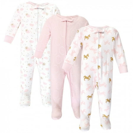 UPC: 0660168923148 | Yoga Sprout Baby Girl Cottton Zipper Sleep and Play 3pk  Unicorn  0-3 Months