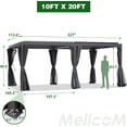 thumbnail image 5 of MELLCOM Aluminum Louvered Pergola - 10x20 with Adjustable Roof, Waterproof Curtains and Nets, Gray, 5 of 7