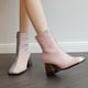 thumbnail image 2 of NECHOLOGY Zapatos Botines de mujer Botas De Mujer De Tela con Punta Cuadrada Y Tacón Y Grueso con Bloques De Color Y Patrón Múltiple Botas De Media De Tamaño Botas Al Tobillo (Pink 8.5), 2 of 7