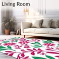 thumbnail image 2 of ODIKA 2'x3' Machine Washable Non-Slip Area Rug, Modern Abstract Plant Vines and Flowers High Traffic Rug with Pad, Pink, 620735, 2 of 8