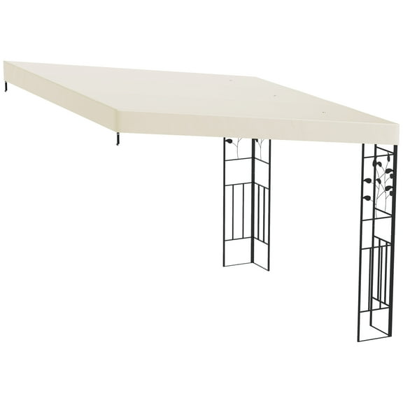 Homiyad 10' x 10' Outdoor Pergola Canopy, Metal Patio Canopy with Drainage Holes for Backyard, Garden, Cream White