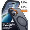 thumbnail image 4 of Entronix Heavy Duty Case For iPhone 16, Translucent Matte Back, Magnetic Sturdy Case, Black, 4 of 5