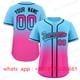 thumbnail image 2 of Camiseta de béisbol con degradado, camiseta personalizada del equipo, impresión de nombre personal, número, rayas, ropa deportiva de hip hop, camiseta de béisbol para hombres, mujeres y niños, 2 of 5