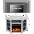 thumbnail image 2 of 45" Corner Fireplace Tv Stand Up to 55" TVs with 18" Electric Fireplace, Rustic Media Console Tables for Living Room, Television Stands with Adjustable Shelves, Entertainment Media Stand (Gray), 2 of 15