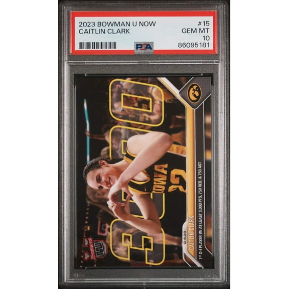Graded 2023 Topps Bowman U Now Caitlin Clark #15 Rookie RC Basketball Card PSA 10 Gem Mint