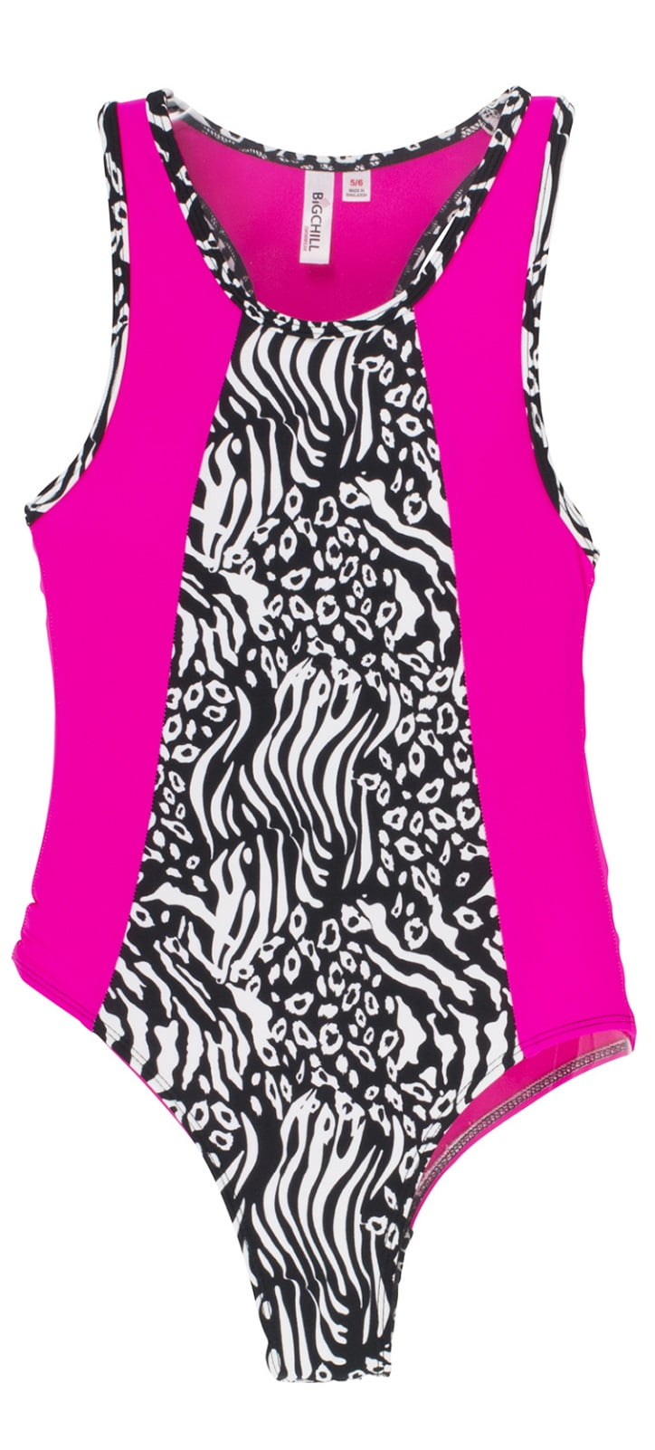 Big Chill Little Girls' Zebra Print One Piece Swimsuit