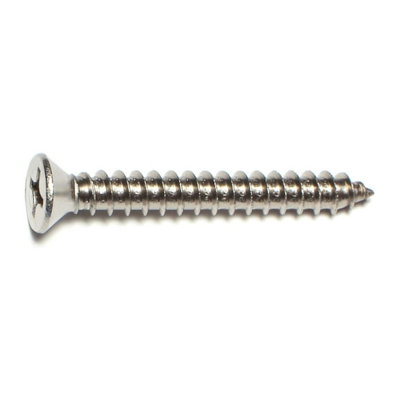 #14 x 2" 18-8 Stainless Steel Phillips Flat Head Sheet Metal Screws (10 pcs.)