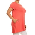 thumbnail image 3 of Women's Casual Plus Size Solid Color Blouse Tunic Top Shirt, 3 of 4