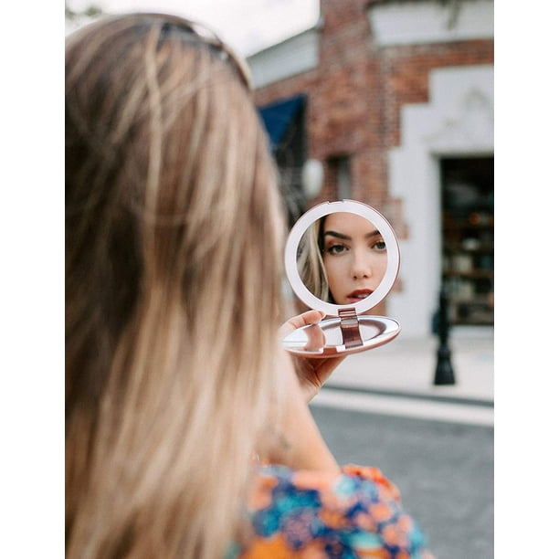 Lighted travel 2024 makeup mirror