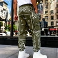 thumbnail image 4 of Men's Boho Pants Paisley Print Cargo Joggers Hip Hop Workout Punk Pants Y2K Bandana Techwear Streetwear Sweatpants, 4 of 9