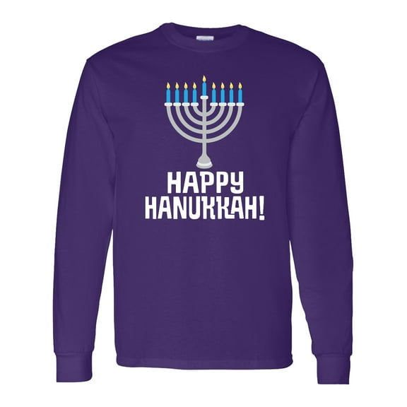 Inktastic Happy Hanukkah Menorah Long Sleeve T-Shirt