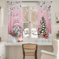thumbnail image 3 of Pink Gnomes Christmas Sheer Curtains 72 Inches Long, Snowflake Xmas Tree Gifts Winter Light Filtering Window Curtains for Living Room, Rod Pocket Voile Sheer Curtain Drapes, 52"Wx72"L, 2 Panels, 3 of 9