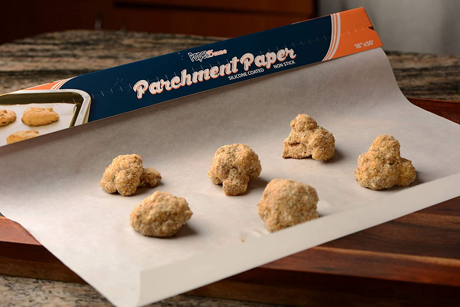 [2 Pack] EcoQuality Baking Parchment Paper 18x50 Non-stick Silicone Coated Baking Paper Roll for Cakes, Smoking, BBQ, Cookies, Pizza, Pan Liners, Kosher 18 inch x 50 FT