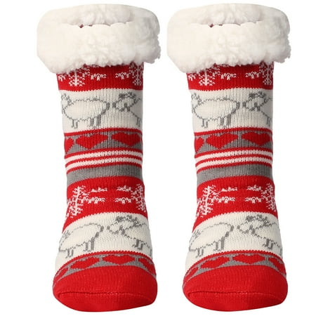 

Christmas Slipper Socks Cartoon Cozy Soft Home Socks Holiday Socks for Men Women