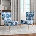 thumbnail image 4 of Designart "Indigo Watercolor Geometrical VII" Upholstered Contemporary Accent Chair - Arm Chair, 4 of 5