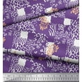 thumbnail image 2 of Soimoi Purple Rayon Fabric Brush Stroke & Leopard Animal Skin Print Fabric by the Yard 42 Inch Wide, 2 of 3