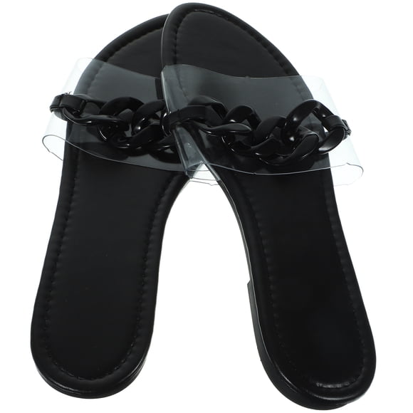 1 par de sandalias planas sandalias de verano transparentes elegantes sandalias de playa para mujeres zapatillas