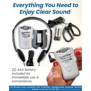 SuperEar Plus SE7500 Personal Sound Amplifier by Sonic Technology with Headphone & Earbud, Case, Extra Batteries & Liberty Microfiber Cleaning Cloth