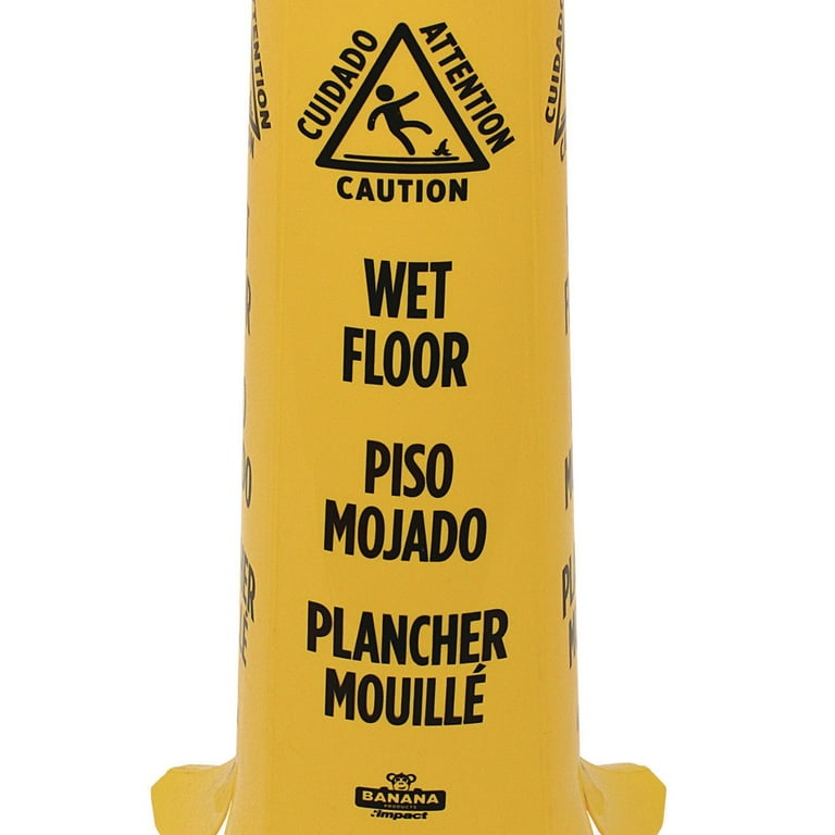 Banana Wet Floor Cones, 14.25 x 14.25 x 36.75, Yellow/Brown/Black Banana Wet Floor Cones, 14.25 x 14.25 x 36.75, Yellow/Brown/Black