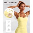thumbnail image 4 of IBTOM CASTLE Tank Top Built in Bra for Women - Sports Yoga Workout Tops Crop Halter Neck Womens Padded Sport Back Bras Cami Yellow, 4 of 7