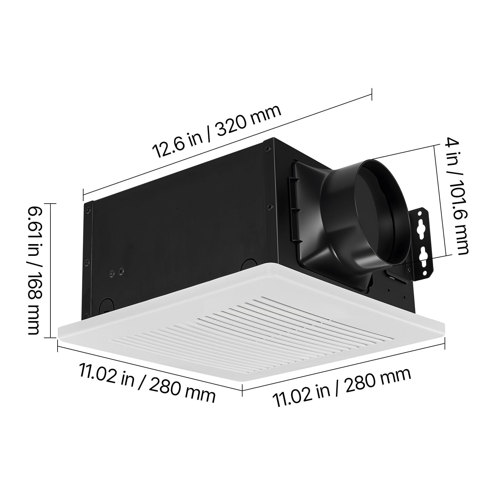 80 CFM Bathroom Exhaust Fan with AC Motor, 1.5 Sones Low Noise, for Laundry Room Home Ventilation