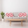 thumbnail image 4 of Ambesonne Vintage Throw Pillow Cover 4 Pack, Rubber Stamp Greeting, 24", Vermilion White, 4 of 6