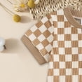 thumbnail image 4 of TOWED22 Baby Boy Tractor Print Summer Clothes Short Sleeve T-Shirt Shorts 2 Piece Outfit Khaki,9-12 M, 4 of 7