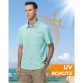 thumbnail image 5 of Zehisen Men's UPF 50+ Sun Protection Short Sleeve Safari Shirts Fishing Shirts Hiking Work Casual Shirt with Zipper Pocket, Green XL, 5 of 8