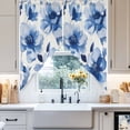 thumbnail image 4 of Spring Blue Flowers Swag Curtain Valance for Windows, Retro Watercolor Floral Window Treatments Short Swag Topper for Kitchen Windows Bathroom Bedroom, 36"x36", 4 of 8