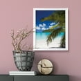 thumbnail image 3 of Tropical Paradise Beach, 11 x 14 White Framed Print Sign Easy Installation | Holidays By The Sea | Stylish Modern Decoration For The Home and Office, 3 of 4