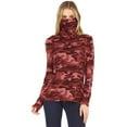 thumbnail image 2 of Wxolcjlv Women's T Shirt Tie-Dye Print Turtleneck Long Sleeve T-Shirt Casual Loose Face Mask Dustproof Fashionable Tshirt, 2 of 2