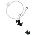thumbnail image 2 of Delight Jewelry Resin Black Scottie Dog Silver-tone Rose Link Chain Bracelet, 6.25"+1.75" Extender, 2 of 4