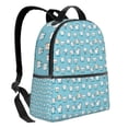 thumbnail image 2 of Lsque Cartoon Teeth Pattern Backpack – School Travel Canvas Daypack with Ergonomic Padded Straps, Multiple Compartments & Leather Handle, 2 of 5