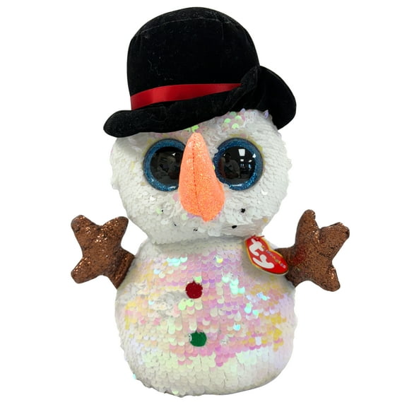 TY Flippables Sequin Plush - MELTY the Snowman (Medium Size - 9 inch)