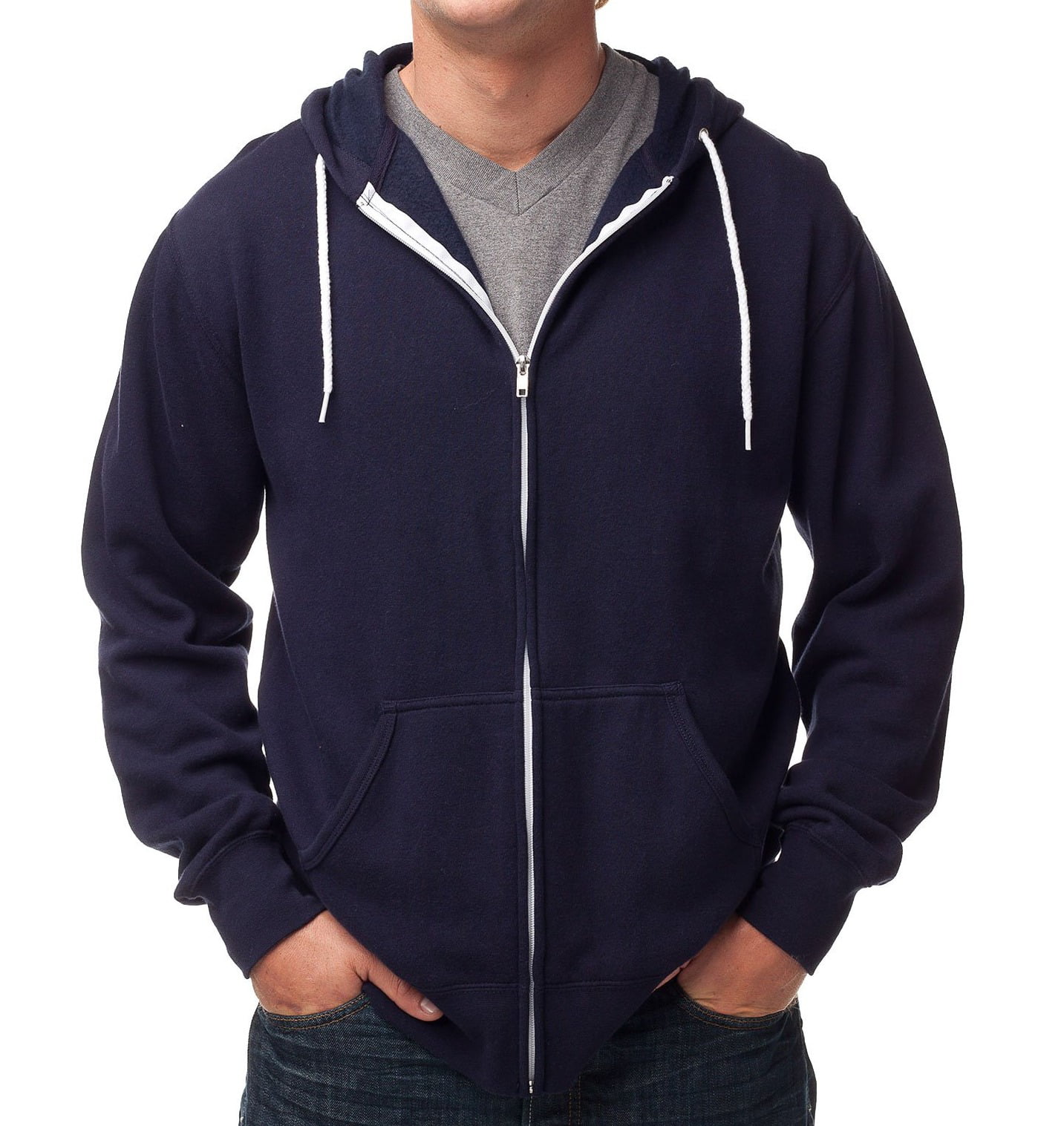 Ohoo & Company Hoodies & Sweatshirts - Navy Mens Large Full Zip Hooded