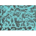 thumbnail image 1 of Ahgly Company Machine Washable Indoor Rectangle Abstract Turquoise Blue Modern Area Rugs, 6' x 9', 1 of 4