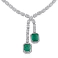 thumbnail image 2 of Real Emerald Solid 18 Kt White Gold SI Clarity HI Color Diamond Necklace, 2 of 3