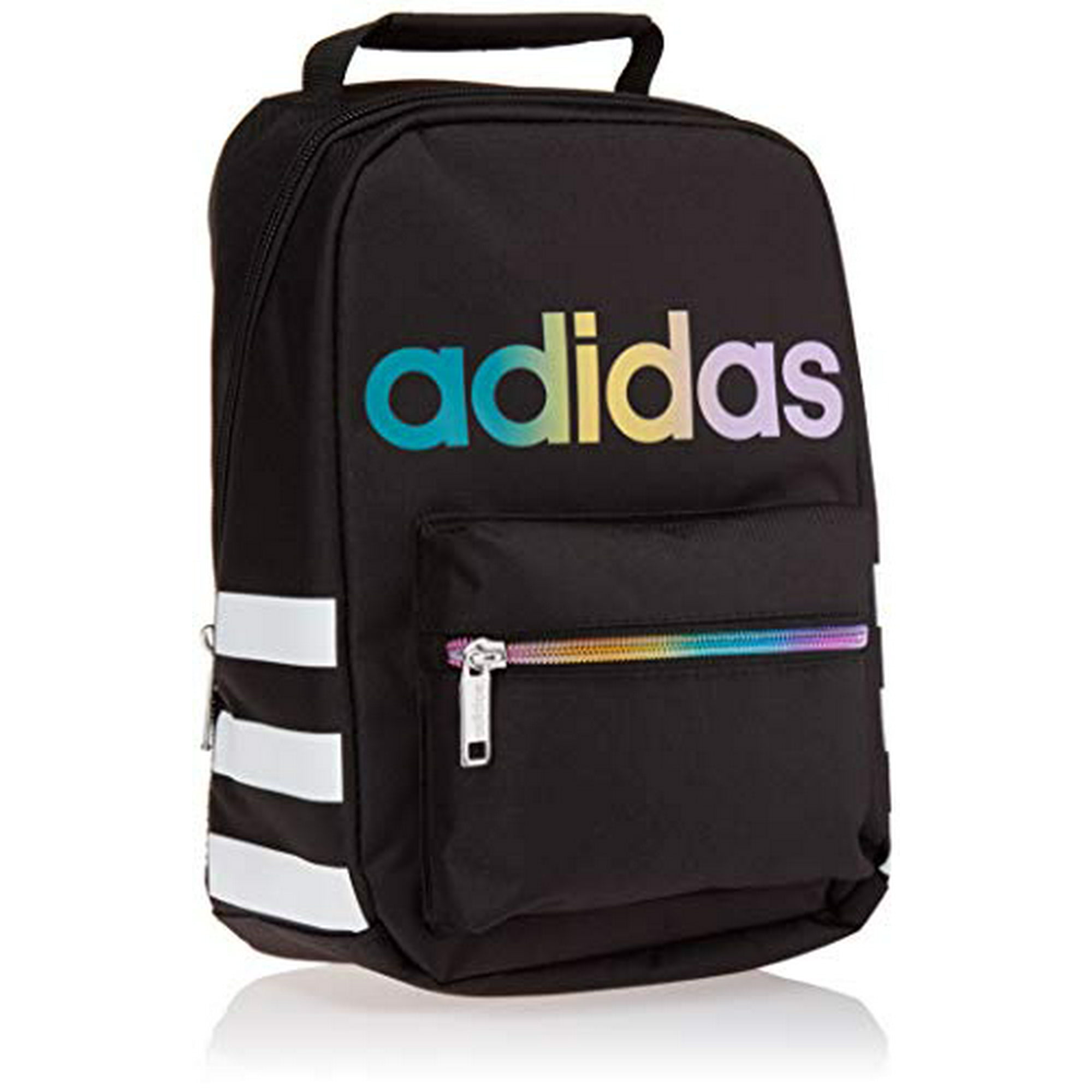 adidas Unisex Santiago Insulated Lunch Bag, Black/ Rainbow, ONE SIZE -