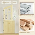 thumbnail image 5 of 32" x 80" Slab Only, 4-Lite Split Dutch Door 2 Panels Unfinished Solid Pine Wood Clear Glass Slab Doors Half Interior Door, 5 of 7