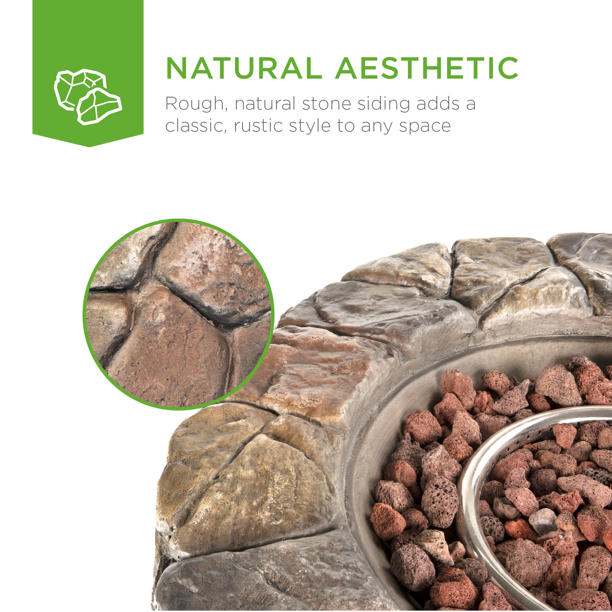 Best Choice Products 30 000 Btu Gas Fire Pit For Backyard Garden Home Outdoor Patio W Natural Stone Handle Cover Walmart Com Walmart Com