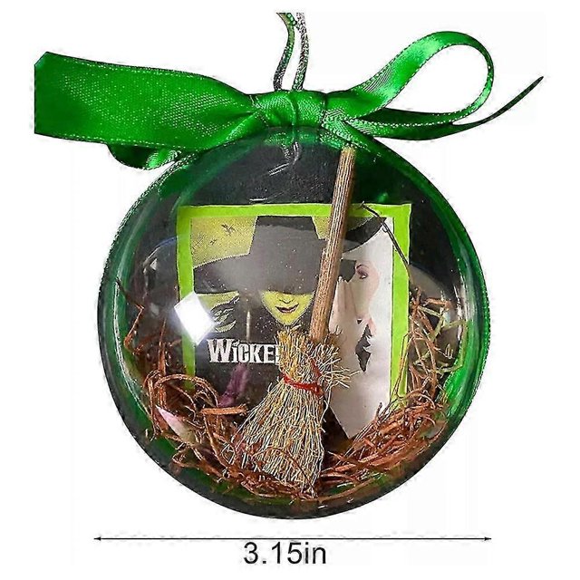 Bolas de decoración navideña con escoba voladora de bruja, adornos para árbol de Navidad