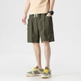 thumbnail image 2 of Gibobby Men's Casual Cargo Jogger Shorts Drawstring Elastic Waist Summer Beach Shorts Athletic Stretch Short with Pockets[AG,L], 2 of 6