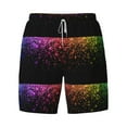 thumbnail image 4 of Lsque Mens Swim Trunks Colorful Sparkling Pattern - Bathing Suit Compression Liner - Beach Swim Shorts Swimwear - (S-3XL) - Stretch Quick Dry -3X-Large, 4 of 9