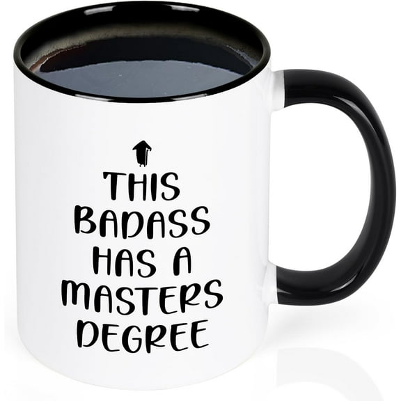 Graduation Gifts for Her Him, Masters Degree Graduation Gifts, This Badass Has a Masters Degree Coffee Mug, College Graduation Gifts for Daughter Son Friends, Funny Graduation Cups Mug, 11 Oz