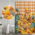 thumbnail image 5 of Autumn Hills Fall Shower Curtain, Waterproof Shower Curtains for Bathroom, Thanksgiving Rustic Trees Orange Check Washable Fabric Bathtub Curtain Set Bath Decor with 12 Hooks Standard 72"x72", 5 of 8